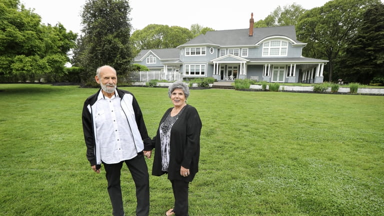 Bob and Rene Tringali built their Hamptons-style home across from the Nissequogue...