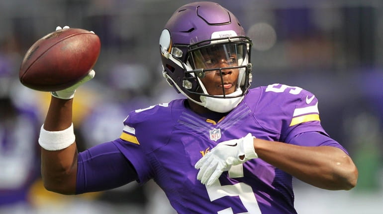 Teddy Bridgewater threw only two passes for the Vikings the...