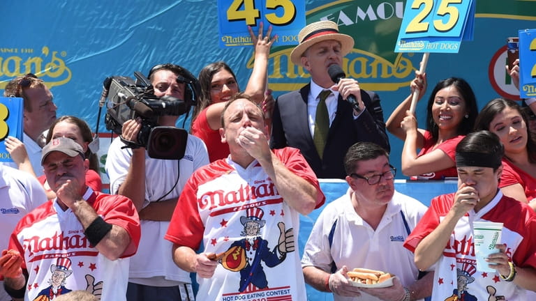 Joey Chestnut, the hot dog champion, is the competitive eating...
