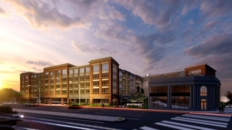 A rendering of The Grand at Baldwin, a 215-unit transit-oriented rental...