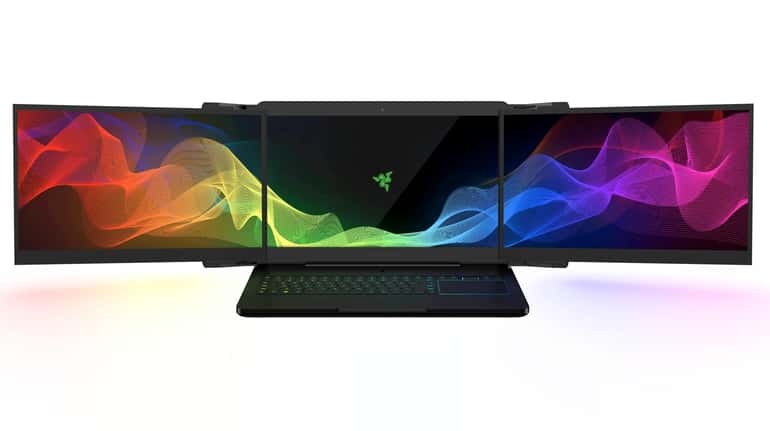 The Razer Project Valerie experimental laptop is seen here, set...