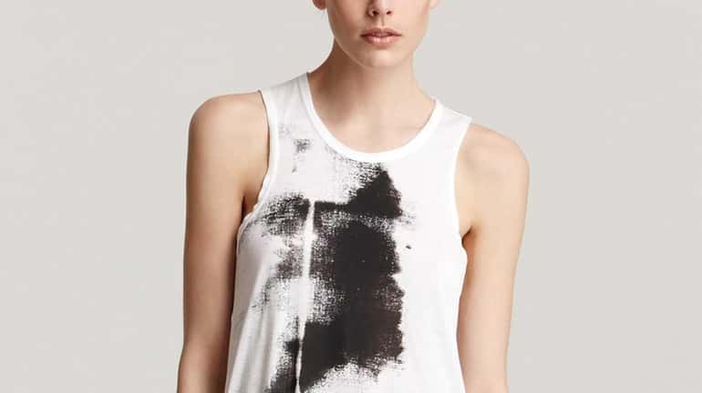 A graphic tank from Helmut Lang is a bit edgy...