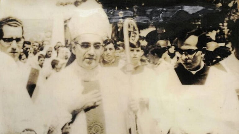 An undated photograph of Archbishop Oscar Romero of San Salvador,...