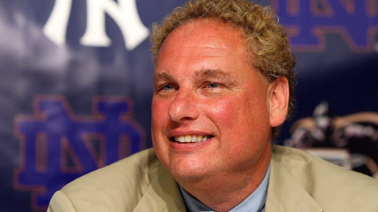 Yankees president Randy Levine speaks during a news conference on...