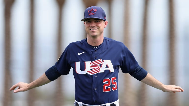 Brooks Raley of Team USA practices ahead of the World Baseball...