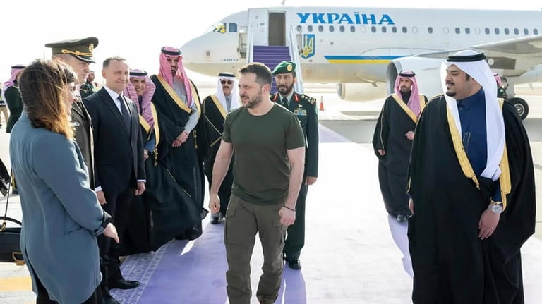 In this photo provided by Saudi Press Agency, SPA, Ukrainian...