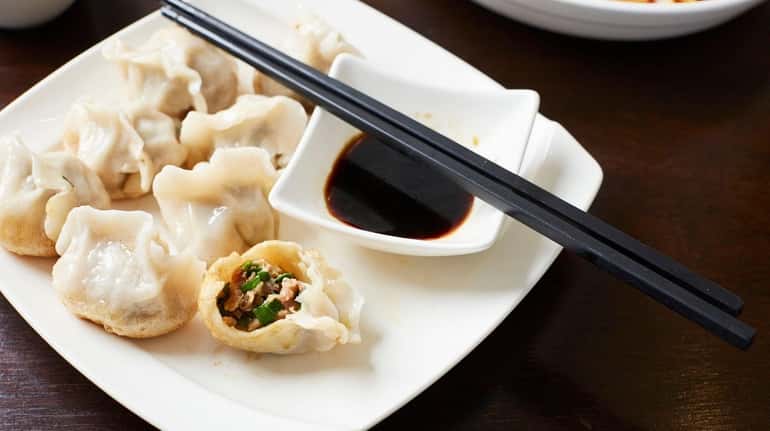 Find Chinese food options like pork and chive dumplings at...