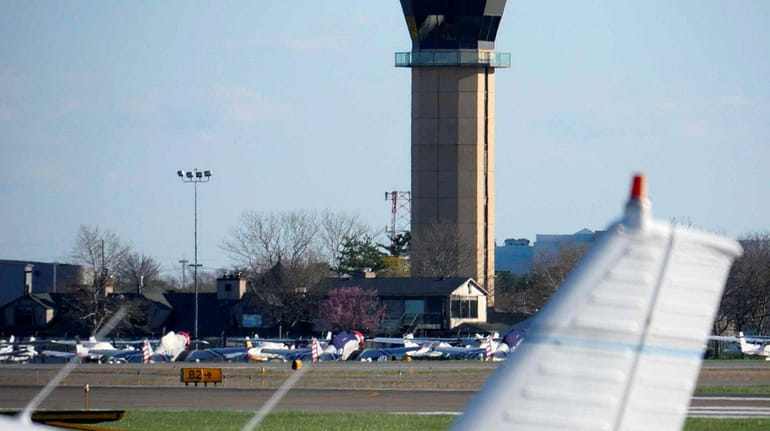 The control tower at Republic Airport in East Farmingdale is...