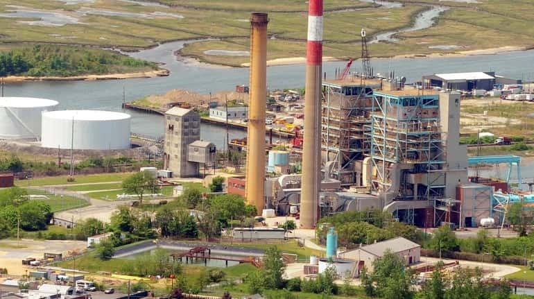 A view of the E.F. Barrett power plant in Island...