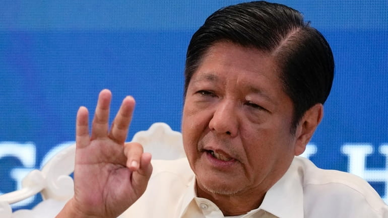 Philippine President Ferdinand Marcos Jr. answers questions during a forum...