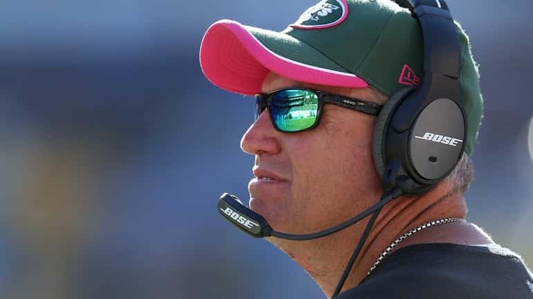 Jets head coach Rex Ryan looks on during a game...