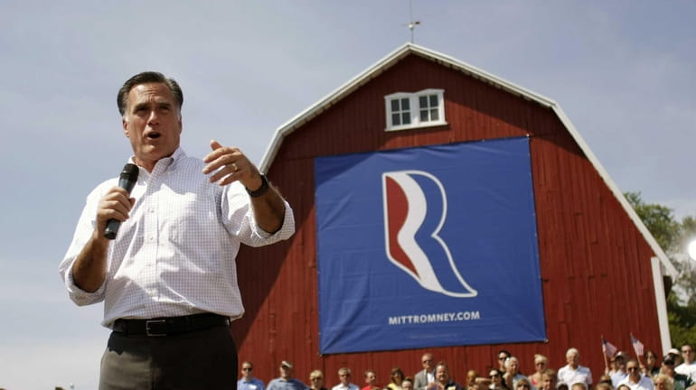 Presumptive Republican presidential nominee, former Massachusetts Governor Mitt Romney, speaks...