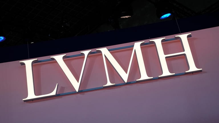 The LVMH logo is photographed at the Vivatech show in...