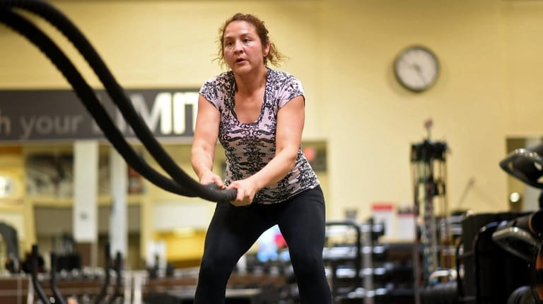 Mayra Portillo of Farmingdale trains at 24 Hour Fitness in...