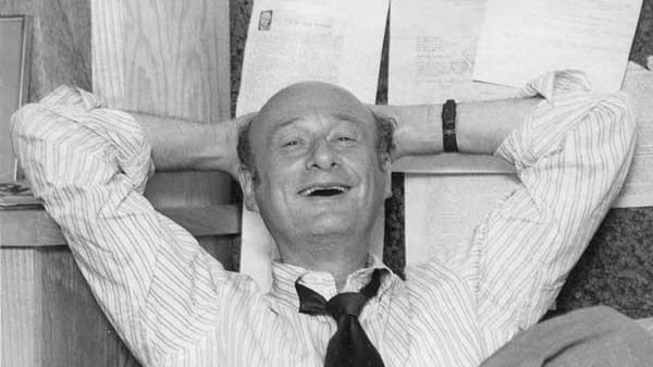 Ed Koch in the office of his campaign manager, David...