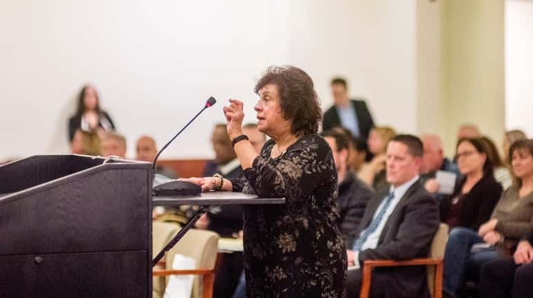 Ann DeMichael of Woodmere speaks in opposition the possible legalization of marijuana at...