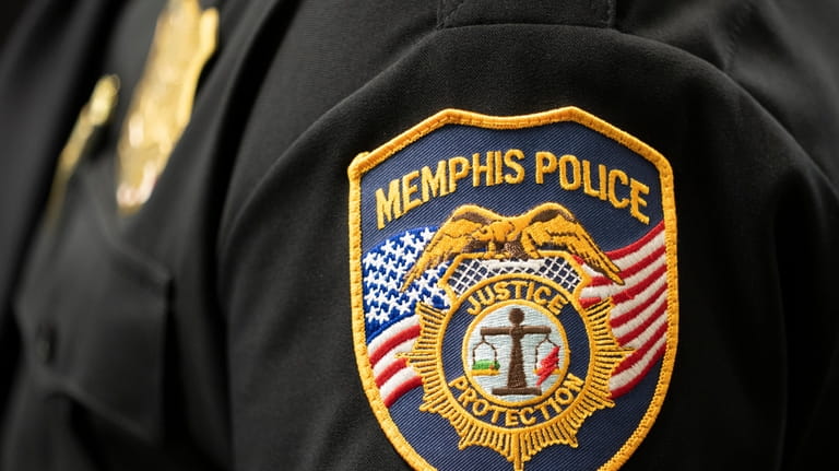 A patch of the Memphis Police Department is seen during...