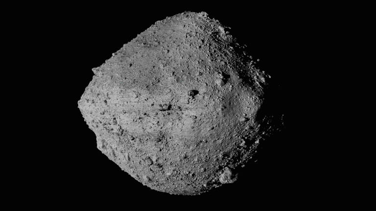 This undated image provided by NASA shows the asteroid Bennu...