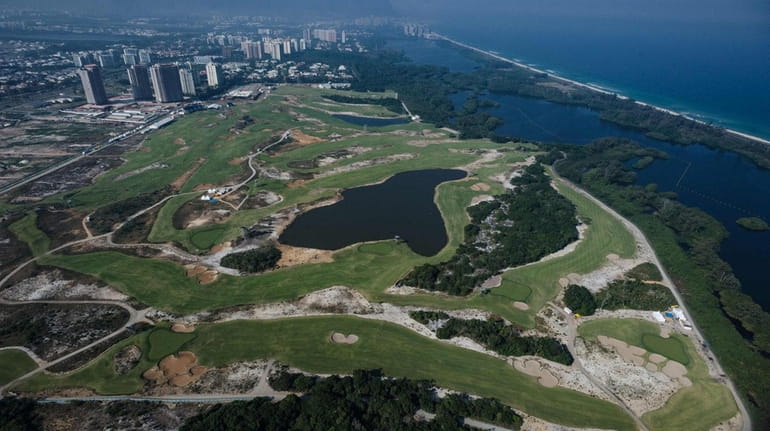 Aerial view of the Olympic Golf Course in Rio de...