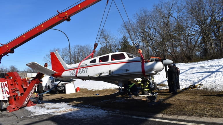 A small plane that made an emergency landing on the...