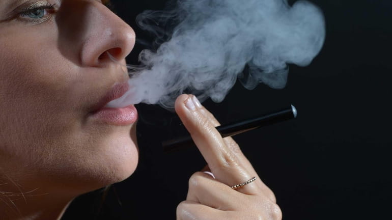 Blu Electronic cigarettes are demonstrated during a studio shoot in...