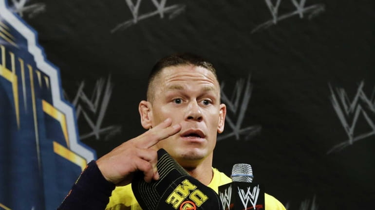 John Cena speaks Chinese for Chinese reporters during a news...