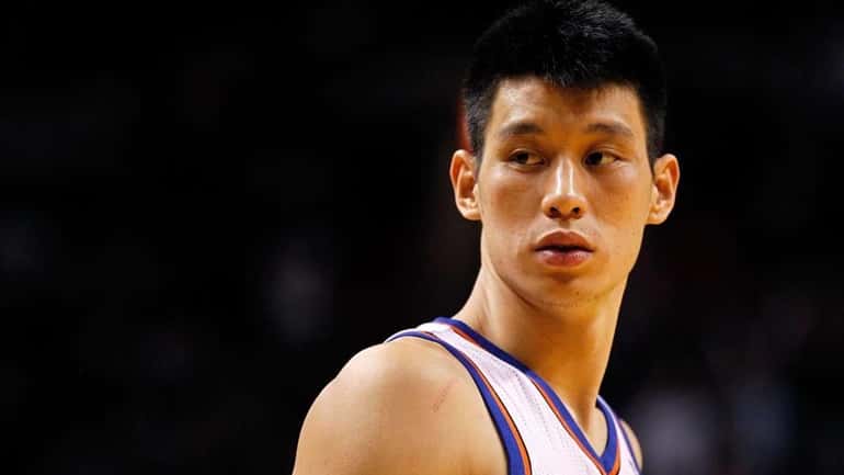 Jeremy Lin looks on during a game against the Miami...