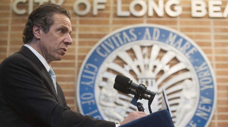 Governor Andrew Cuomo makes an announcement regarding superstorm Sandy recovery...