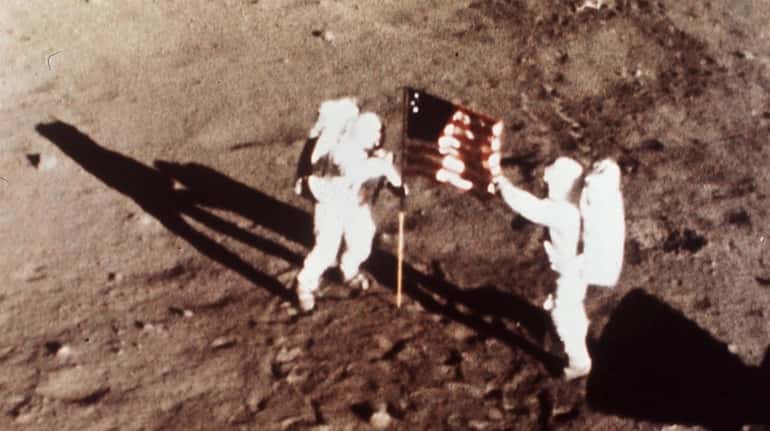 Apollo 11 astronauts Neil Armstrong and Edwin E. "Buzz" Aldrin,...