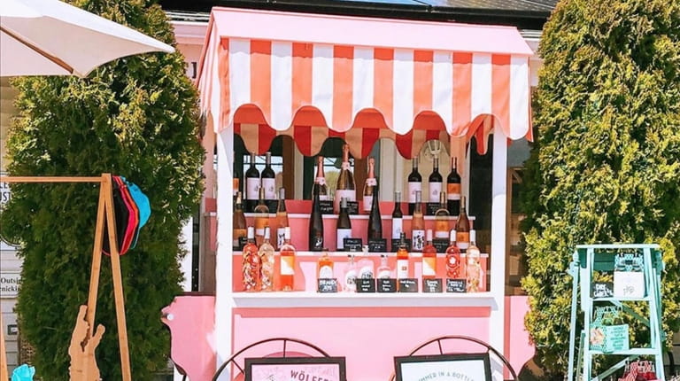 The roadside drive-thru wine stand located at Wolffer Estate Vineyard...