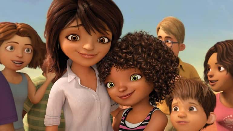 Lucy, voiced by Jennifer Lopez, left, and Tip, voiced by...