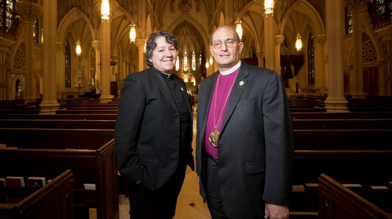 The Rev. Lawrence Provenzano, right, bishop of the Episcopal Diocese...