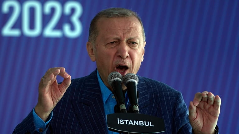 Turkish President and People's Alliance's presidential candidate Recep Tayyip Erdogan,...