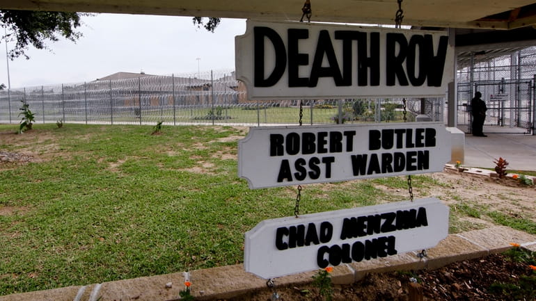 A sign hangs at the Death Row building at the...