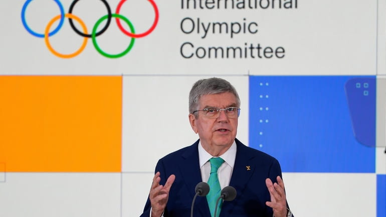 Thomas Bach, IOC President speaks at the International Olympic Committee...