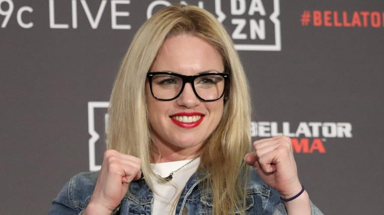 Heather Hardy appears at a Bellator MMA news conference on...