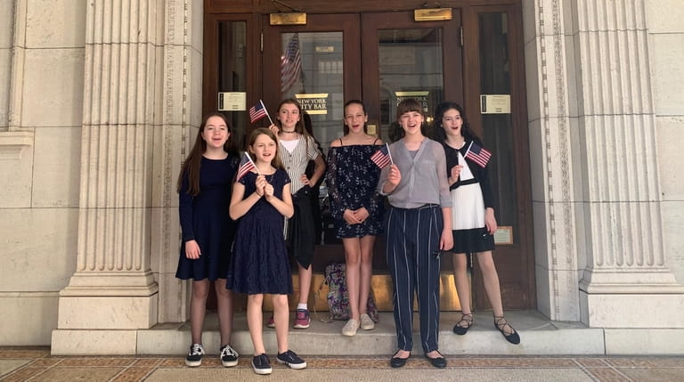 Sixth-graders from the Northport-East Northport school district presented civic education...