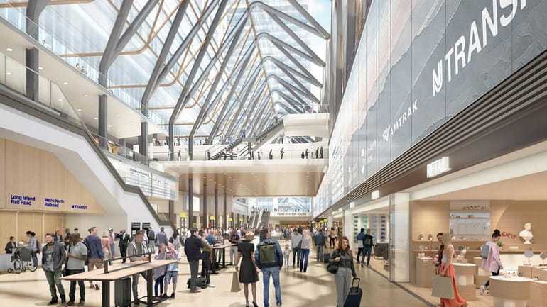A rendering of proposed upgrades at Penn Station.