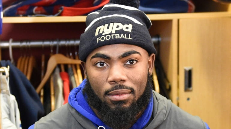 New York Giants strong safety Landon Collins wears an 'nypd...