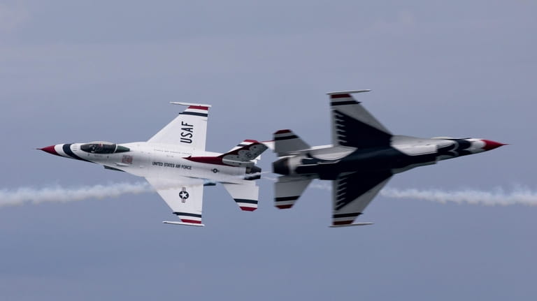 The U.S. Air Force Thunderbirds take to the sky during...