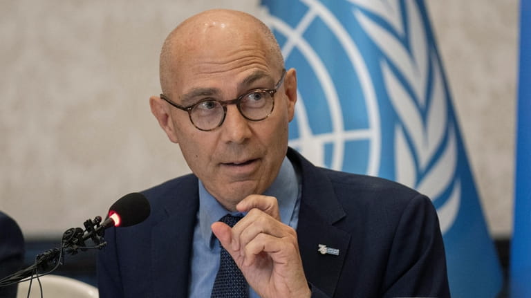 U.N. High Commissioner for Human Rights Volker Turk, speaks during...