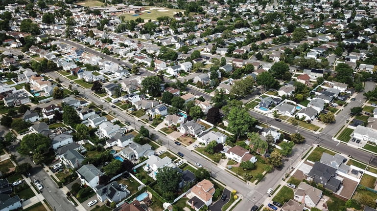 An aerial image of a northeast view of a community...