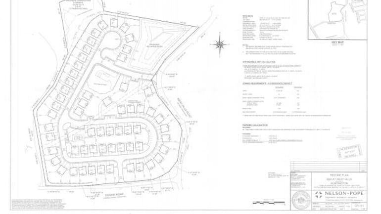 Proposed layout for a 59-unit single family home development on...