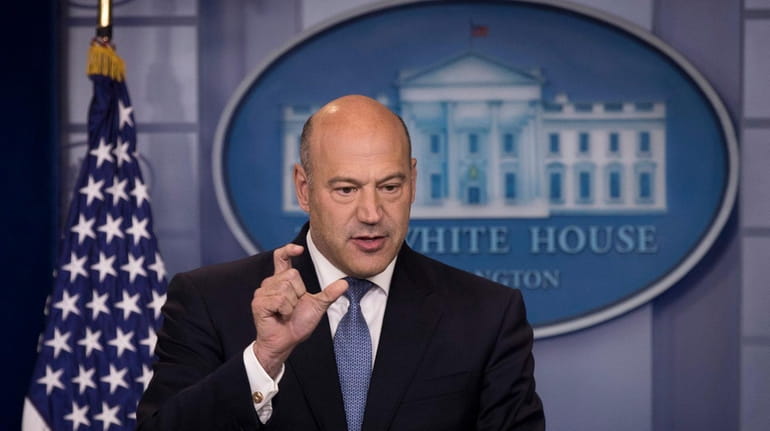 Gary Cohn, at the White House press briefing room in...