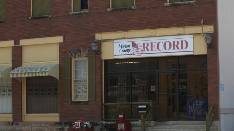 The offices of the Marion County Record weekly newspaper sit...