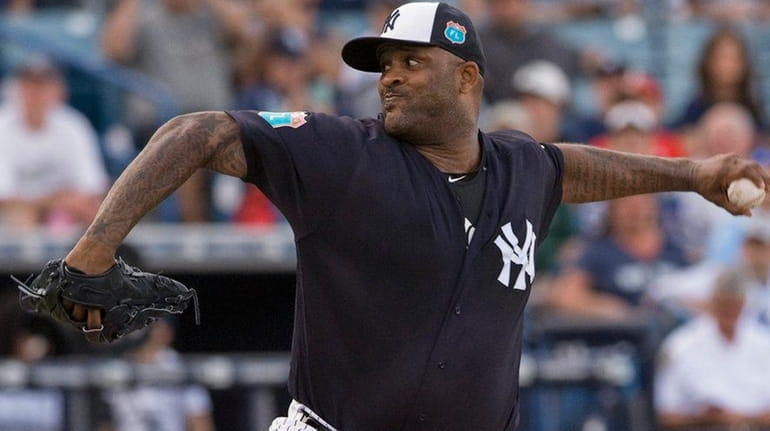 New York Yankees starter CC Sabathia pitches against the Tampa...