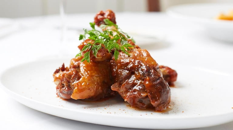 Barbecue duck wings at Stone Creek Inn in East Quogue.