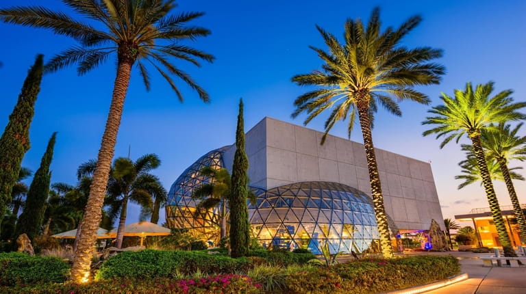 The Exterior of the Salvador Dali Museum at twilight. The...