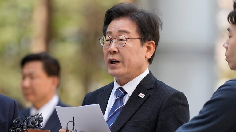 South Korea's main opposition Democratic Party leader Lee Jae-myung speaks...