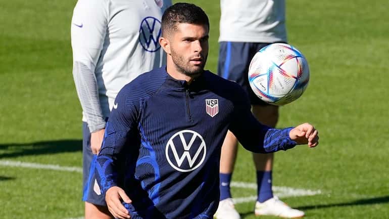 Christian Pulisic exercises during a training session of the US...
